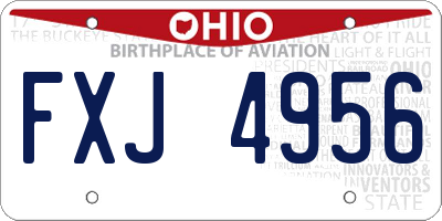 OH license plate FXJ4956