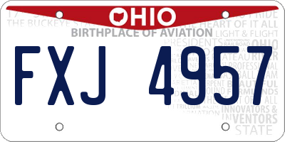 OH license plate FXJ4957