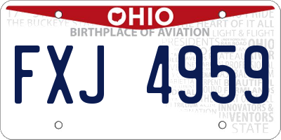 OH license plate FXJ4959