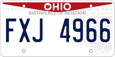 OH license plate FXJ4966