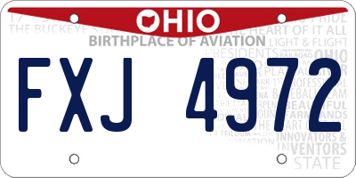 OH license plate FXJ4972