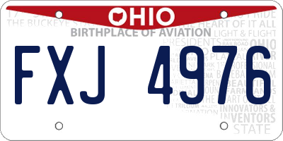 OH license plate FXJ4976