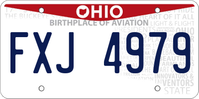 OH license plate FXJ4979