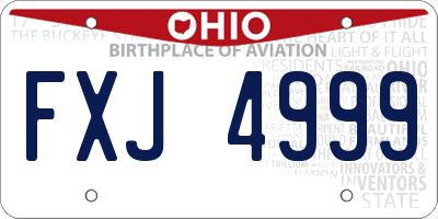 OH license plate FXJ4999