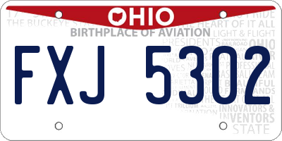 OH license plate FXJ5302