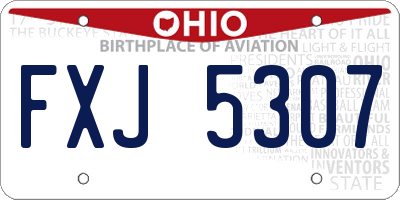 OH license plate FXJ5307
