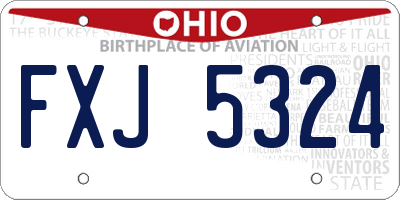 OH license plate FXJ5324