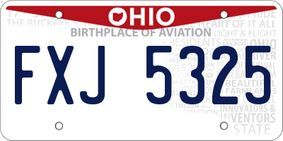 OH license plate FXJ5325