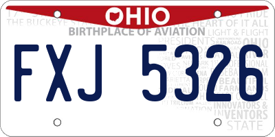 OH license plate FXJ5326