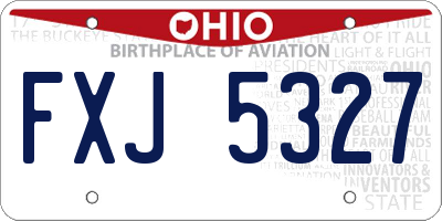 OH license plate FXJ5327