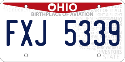 OH license plate FXJ5339