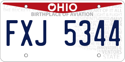 OH license plate FXJ5344