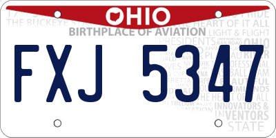 OH license plate FXJ5347