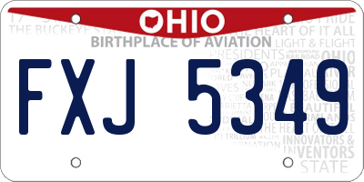 OH license plate FXJ5349