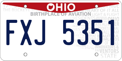 OH license plate FXJ5351