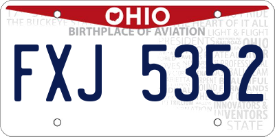 OH license plate FXJ5352