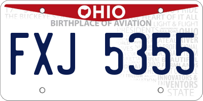 OH license plate FXJ5355