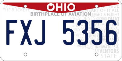 OH license plate FXJ5356