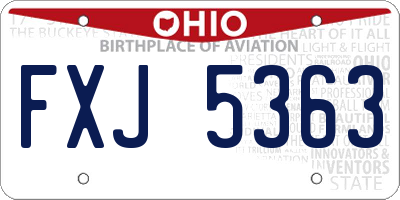 OH license plate FXJ5363