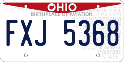 OH license plate FXJ5368