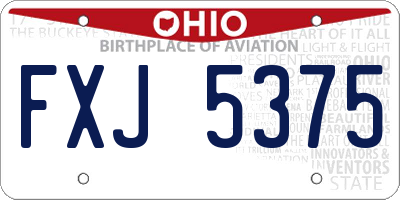 OH license plate FXJ5375
