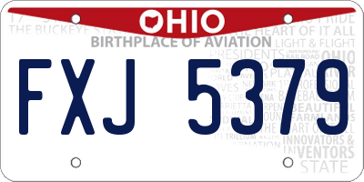 OH license plate FXJ5379