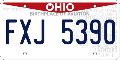 OH license plate FXJ5390