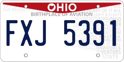OH license plate FXJ5391