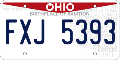 OH license plate FXJ5393