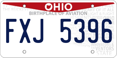 OH license plate FXJ5396