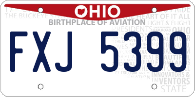 OH license plate FXJ5399