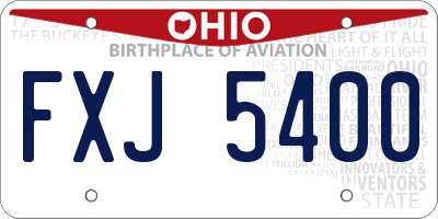 OH license plate FXJ5400