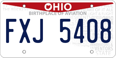 OH license plate FXJ5408