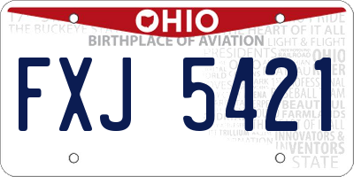 OH license plate FXJ5421