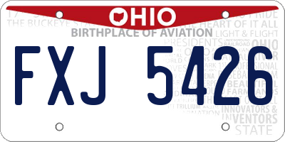 OH license plate FXJ5426