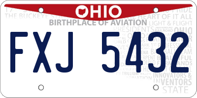 OH license plate FXJ5432