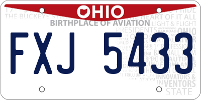 OH license plate FXJ5433