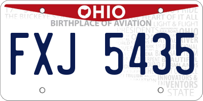 OH license plate FXJ5435