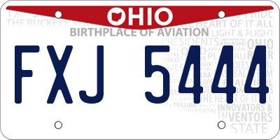 OH license plate FXJ5444