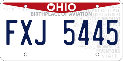OH license plate FXJ5445