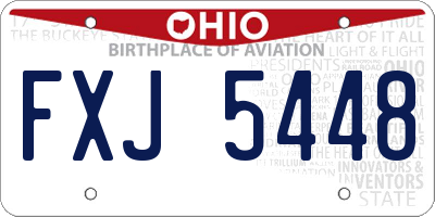 OH license plate FXJ5448