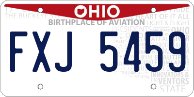 OH license plate FXJ5459