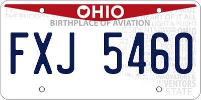 OH license plate FXJ5460