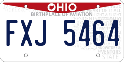OH license plate FXJ5464