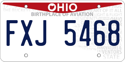 OH license plate FXJ5468