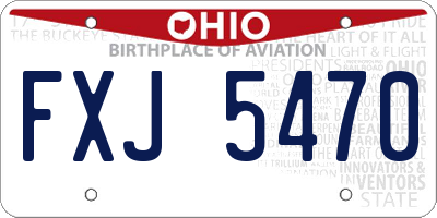 OH license plate FXJ5470