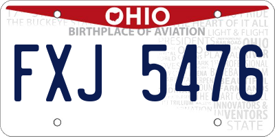 OH license plate FXJ5476