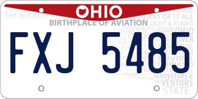 OH license plate FXJ5485