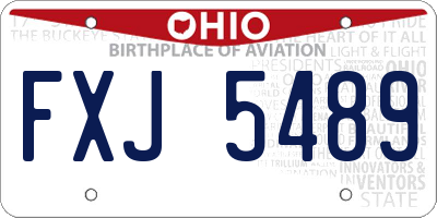 OH license plate FXJ5489
