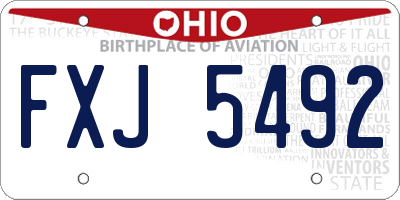 OH license plate FXJ5492